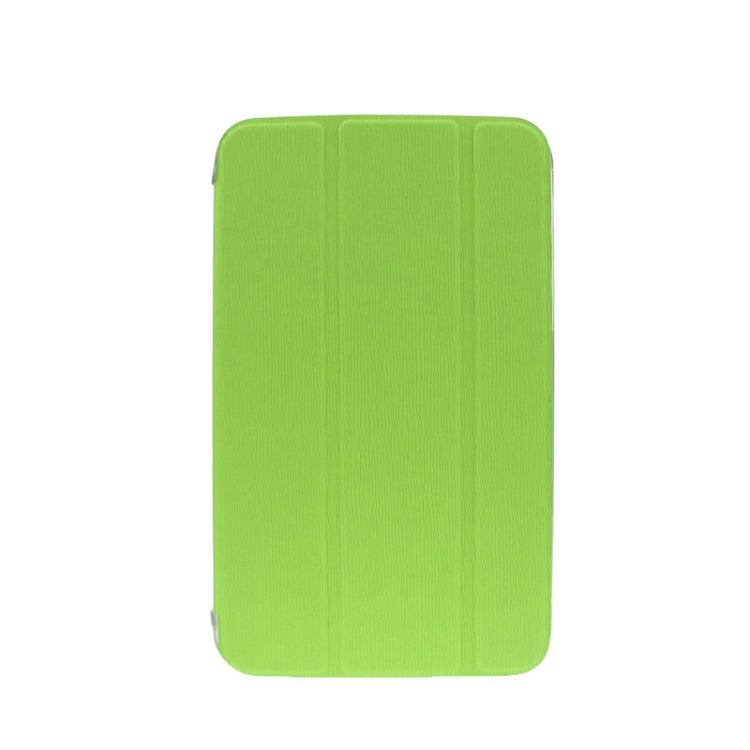 ENKAY 3-folding Toothpick Texture Flip PU Leather Cover Plastic Case for Galaxy Tab 3 (7.0) / T210 / T211 / P3200