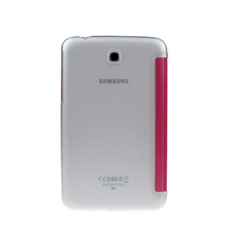 ENKAY 3-folding Toothpick Texture Flip PU Leather Cover Plastic Case for Galaxy Tab 3 (7.0) / T210 / T211 / P3200