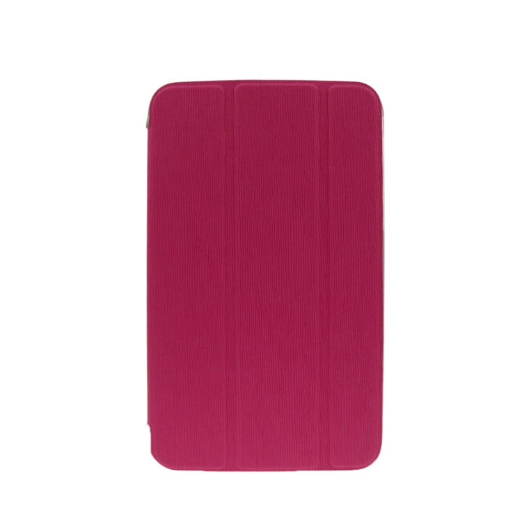ENKAY 3-folding Toothpick Texture Flip PU Leather Cover Plastic Case for Galaxy Tab 3 (7.0) / T210 / T211 / P3200