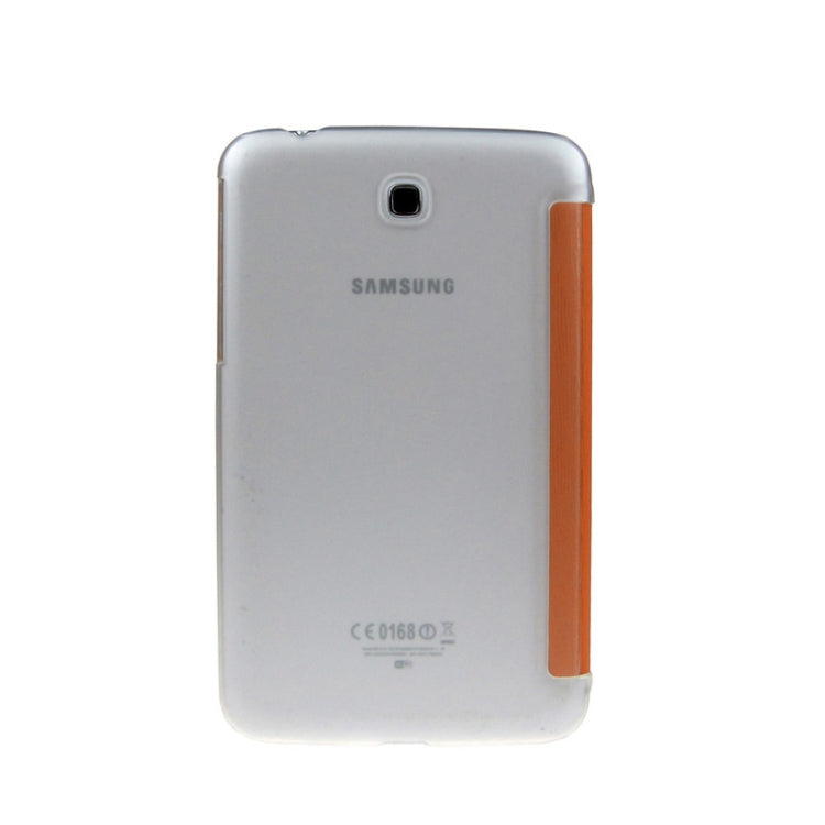 ENKAY 3-folding Toothpick Texture Flip PU Leather Cover Plastic Case for Galaxy Tab 3 (7.0) / T210 / T211 / P3200