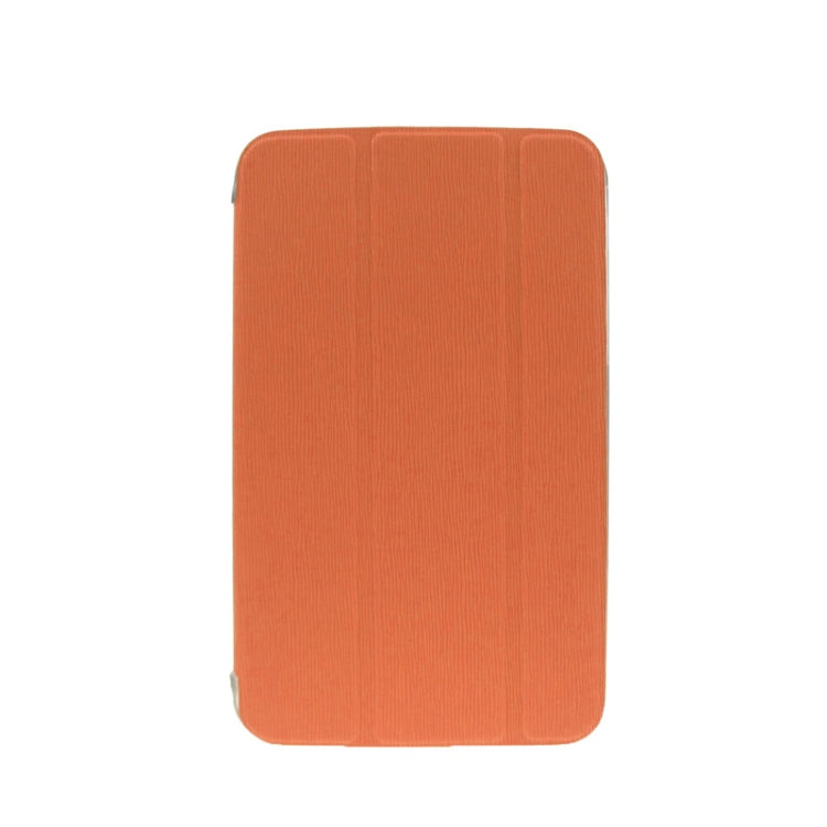 ENKAY 3-folding Toothpick Texture Flip PU Leather Cover Plastic Case for Galaxy Tab 3 (7.0) / T210 / T211 / P3200