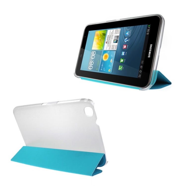 3-folding Toothpick Texture Flip PU Leather Cover Plastic Case for Galaxy Tab 3 (8.0) / T3100 / T3110