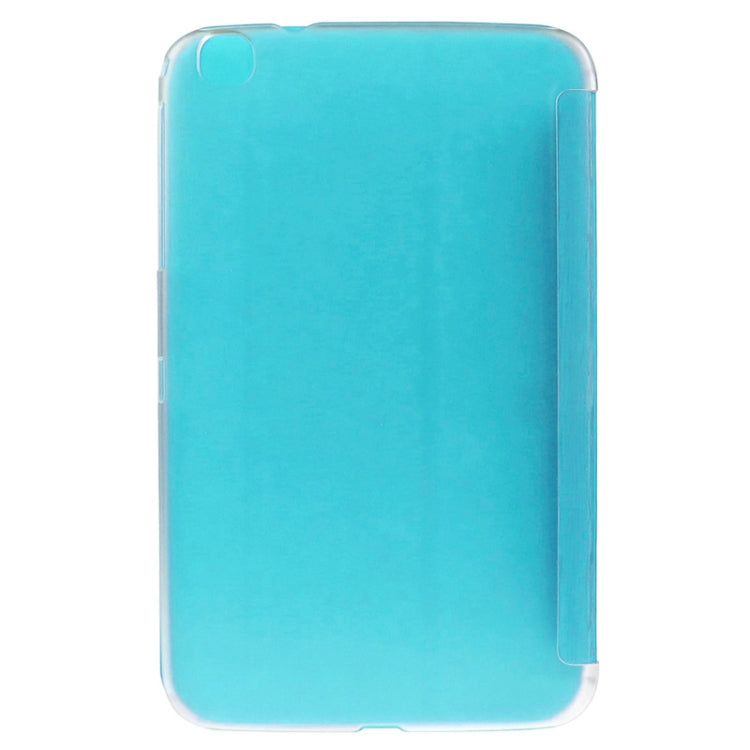 3-folding Toothpick Texture Flip PU Leather Cover Plastic Case for Galaxy Tab 3 (8.0) / T3100 / T3110