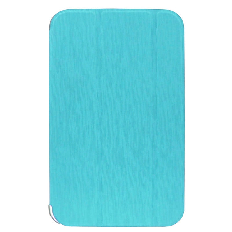 3-folding Toothpick Texture Flip PU Leather Cover Plastic Case for Galaxy Tab 3 (8.0) / T3100 / T3110