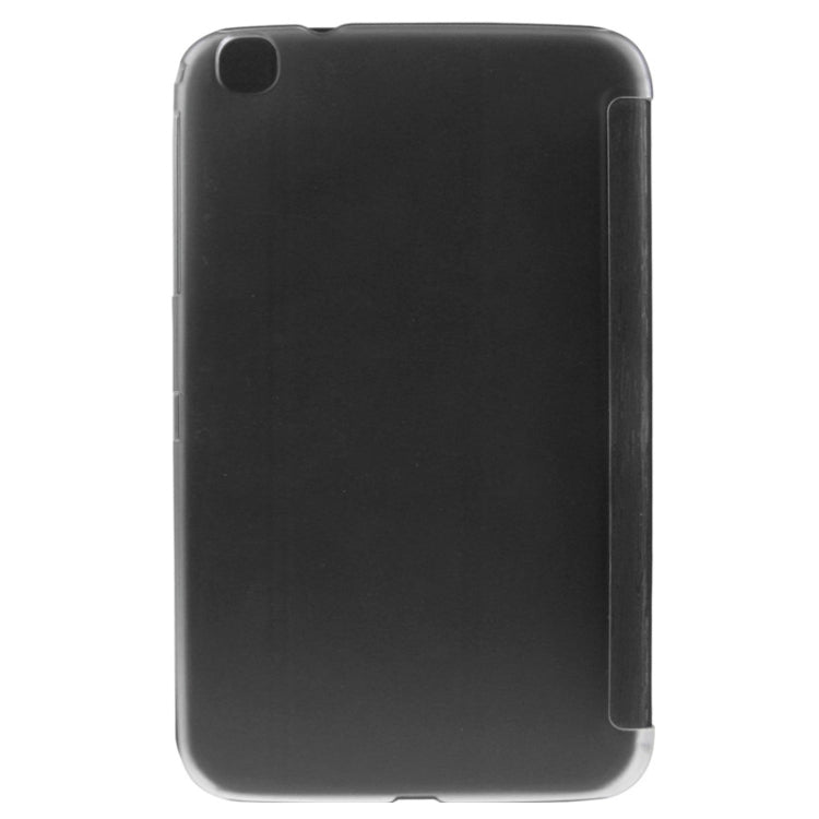 3-folding Toothpick Texture Flip PU Leather Cover Plastic Case for Galaxy Tab 3 (8.0) / T3100 / T3110