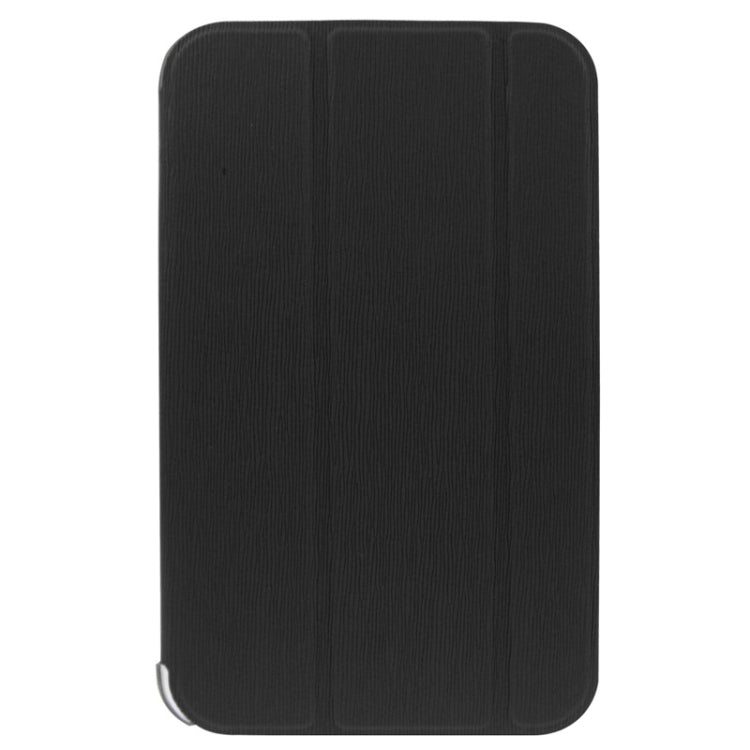 3-folding Toothpick Texture Flip PU Leather Cover Plastic Case for Galaxy Tab 3 (8.0) / T3100 / T3110