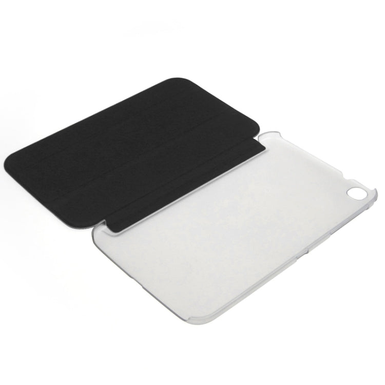 3-folding Toothpick Texture Flip PU Leather Cover Plastic Case for Galaxy Tab 3 (8.0) / T3100 / T3110