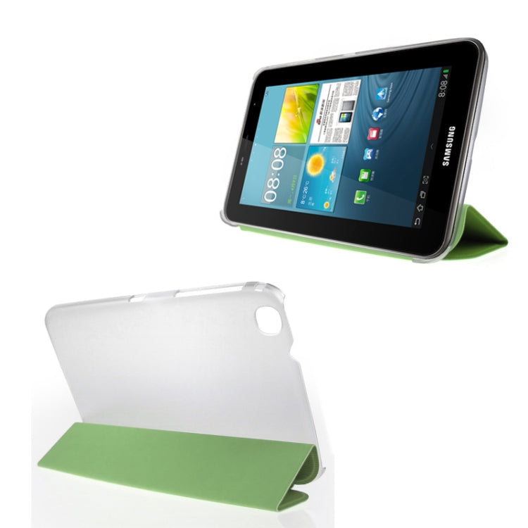 3-folding Toothpick Texture Flip PU Leather Cover Plastic Case for Galaxy Tab 3 (8.0) / T3100 / T3110