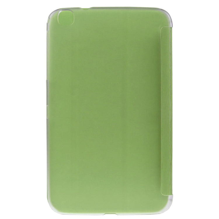 3-folding Toothpick Texture Flip PU Leather Cover Plastic Case for Galaxy Tab 3 (8.0) / T3100 / T3110