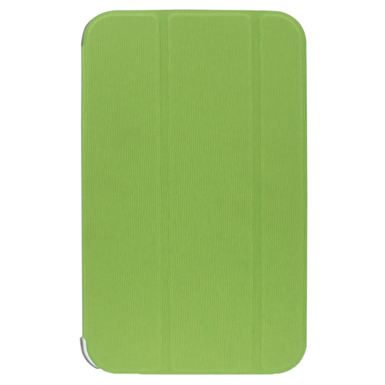 3-folding Toothpick Texture Flip PU Leather Cover Plastic Case for Galaxy Tab 3 (8.0) / T3100 / T3110