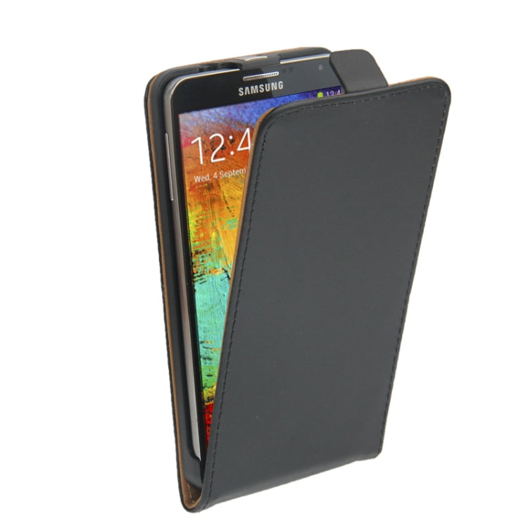 Vertical Flip Leather Case for Galaxy Note III / N9000(Black)