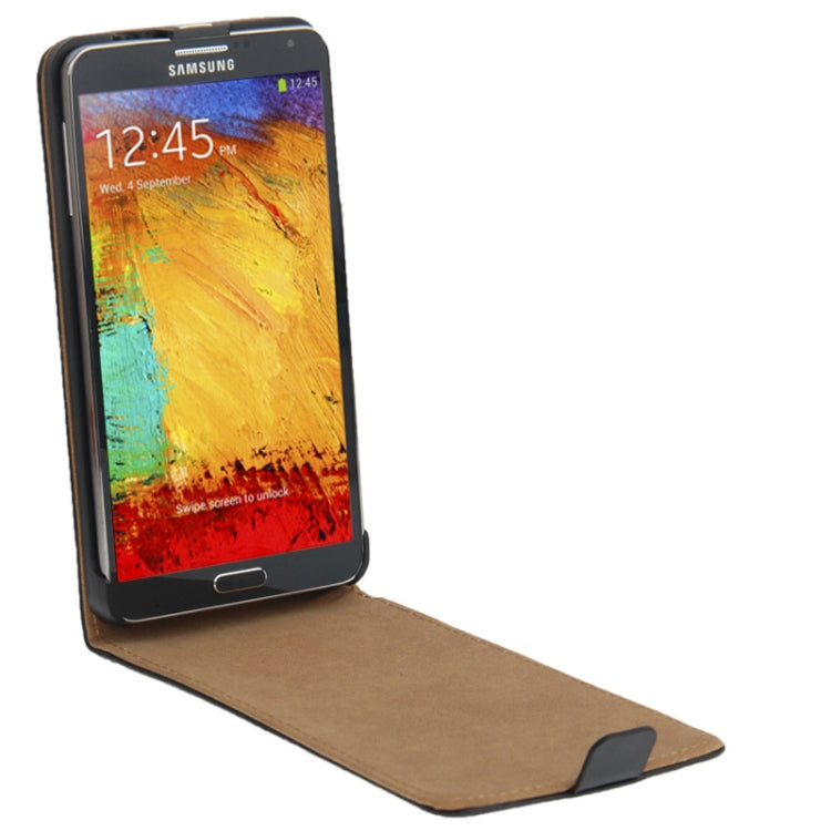 Vertical Flip Leather Case for Galaxy Note III / N9000(Black)