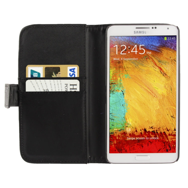 Diamond Palace Flower Pattern Horizontal Flip Soft Leather Case with Credit Card Slots for Galaxy Note III / N9000