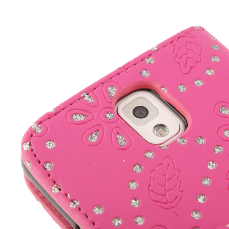 Diamond Palace Flower Pattern Horizontal Flip Soft Leather Case with Credit Card Slots for Galaxy Note III / N9000