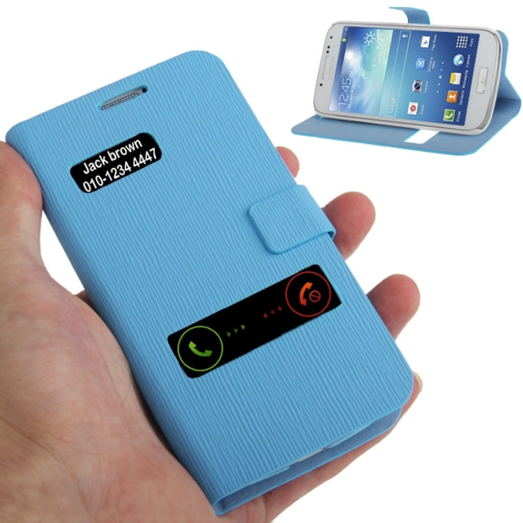 Toothpick Texture Horizontal Flip Leather Case with Call Display ID & Holder for Galaxy S IV mini / i9190
