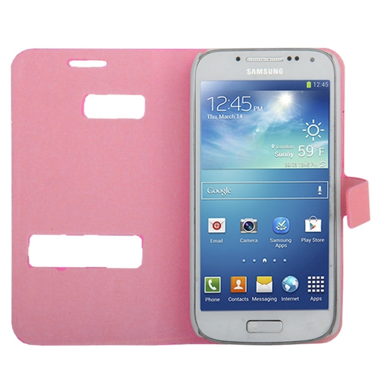 Toothpick Texture Horizontal Flip Leather Case with Call Display ID & Holder for Galaxy S IV mini / i9190