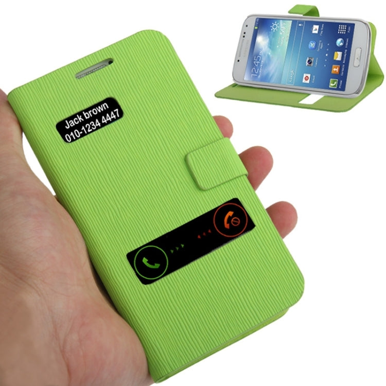 Toothpick Texture Horizontal Flip Leather Case with Call Display ID & Holder for Galaxy S IV mini / i9190