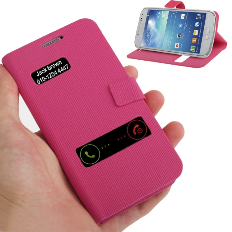 Toothpick Texture Horizontal Flip Leather Case with Call Display ID & Holder for Galaxy S IV mini / i9190