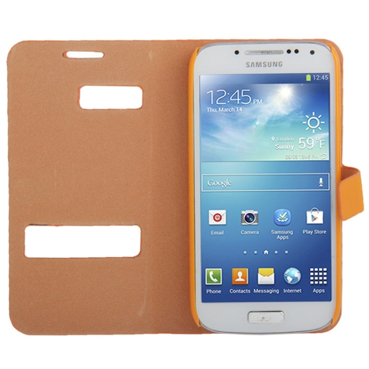 Toothpick Texture Horizontal Flip Leather Case with Call Display ID & Holder for Galaxy S IV mini / i9190