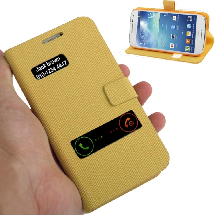 Toothpick Texture Horizontal Flip Leather Case with Call Display ID & Holder for Galaxy S IV mini / i9190