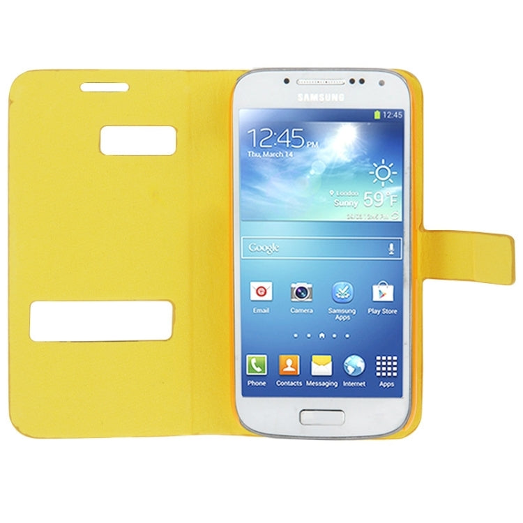 Toothpick Texture Horizontal Flip Leather Case with Call Display ID & Holder for Galaxy S IV mini / i9190