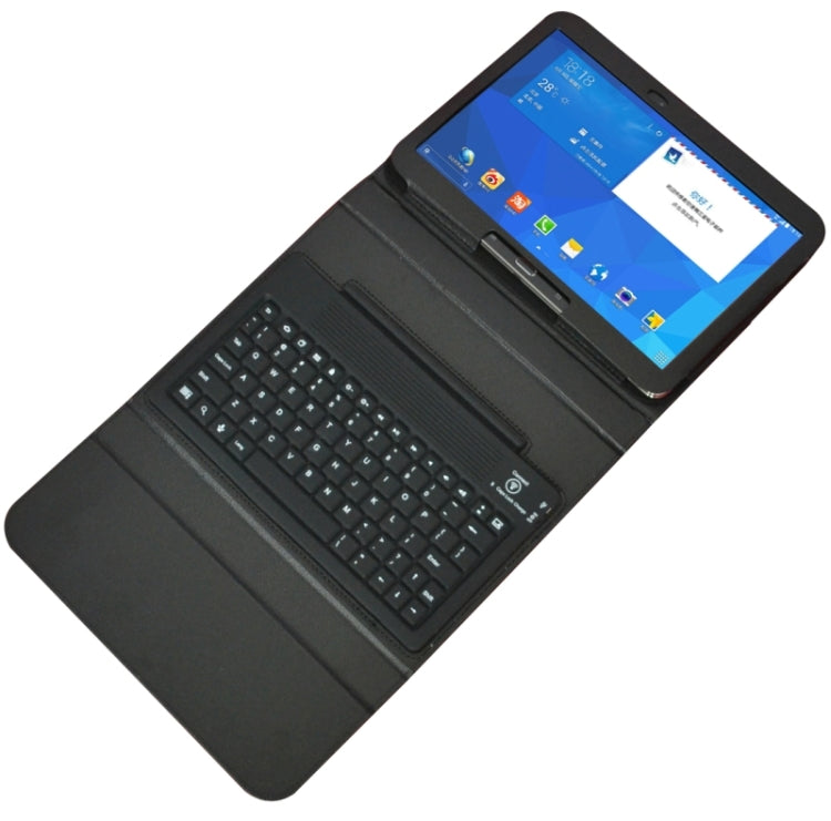 Bluetooth Silicone Keyboard Leather Tablet Case with Holder for Galaxy Tab 4 (10.1) / T530(Black)