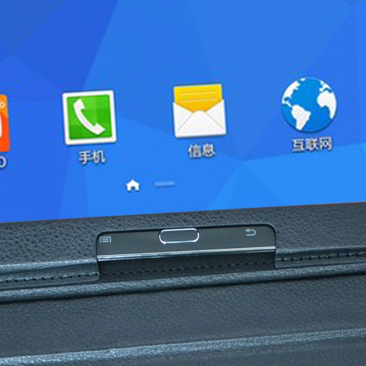 Bluetooth Silicone Keyboard Leather Tablet Case with Holder for Galaxy Tab 4 (10.1) / T530(Black)