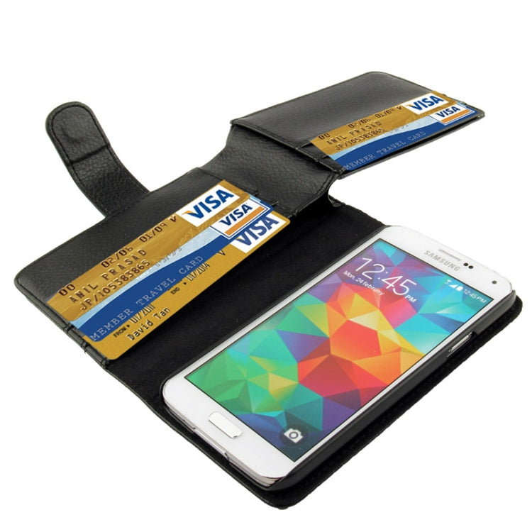 Litchi Texture Leather Case with Wallet for Galaxy S5 / G900 (Black)
