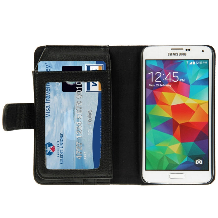 Litchi Texture Leather Case with Wallet for Galaxy S5 / G900 (Black)