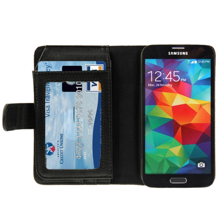 Litchi Texture Leather Case with Wallet for Galaxy S5 / G900 (Black)
