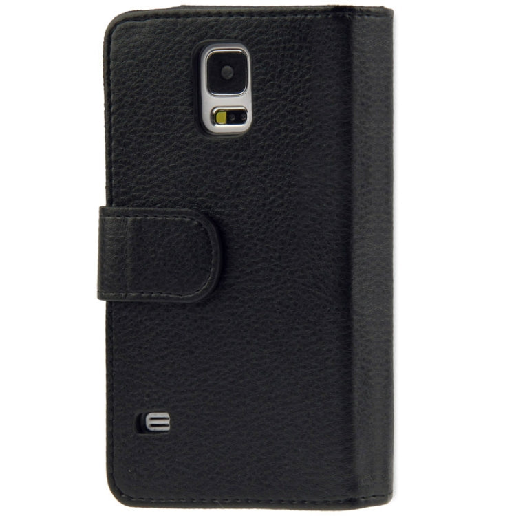 Litchi Texture Leather Case with Wallet for Galaxy S5 / G900 (Black)