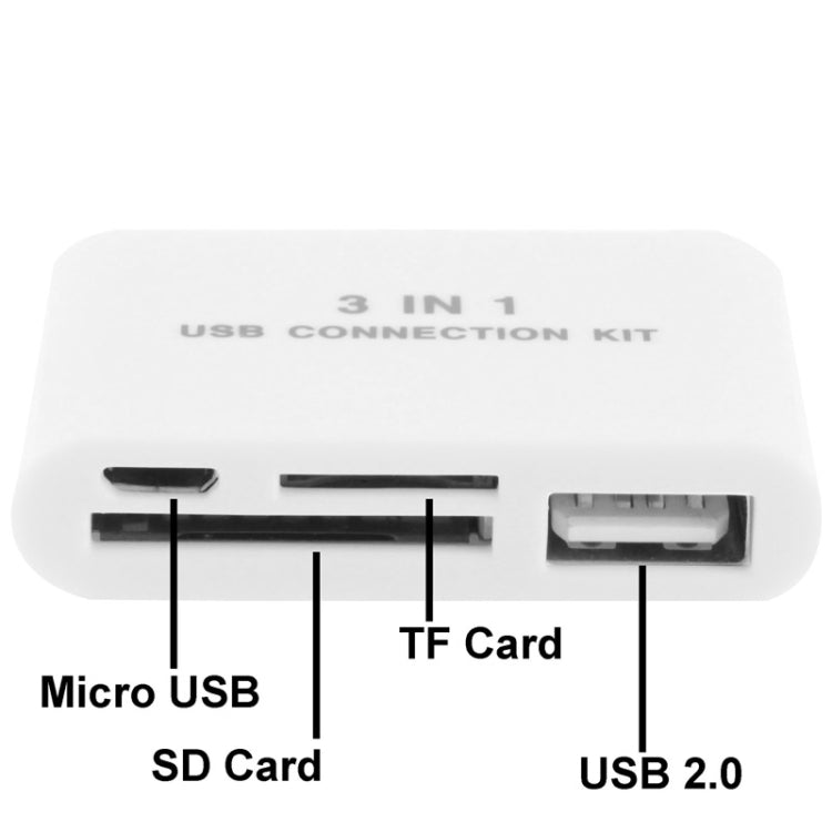 All in 1 (SD Card / TF Card Reader + OTG USB HUB + Micro USB Charge Interface) for Galaxy S IV / i9500 / i9300 / N7100(White)