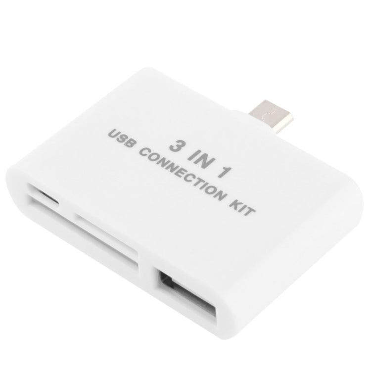 All in 1 (SD Card / TF Card Reader + OTG USB HUB + Micro USB Charge Interface) for Galaxy S IV / i9500 / i9300 / N7100(White)