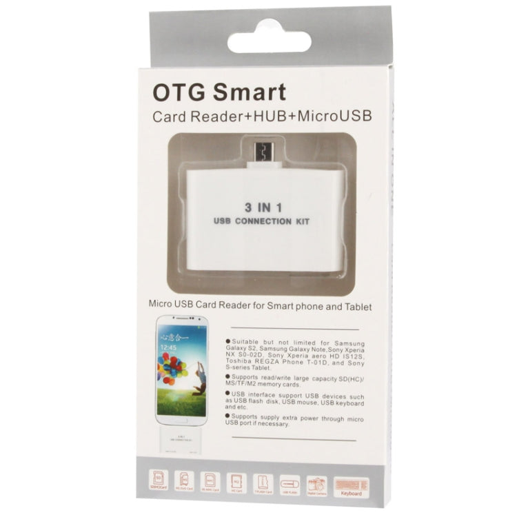 All in 1 (SD Card / TF Card Reader + OTG USB HUB + Micro USB Charge Interface) for Galaxy S IV / i9500 / i9300 / N7100(White)