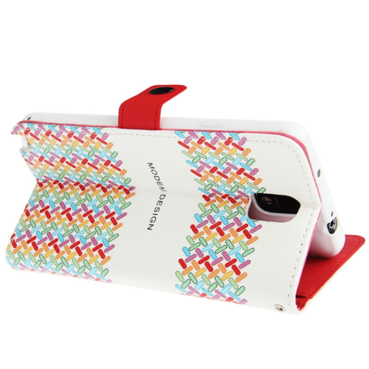 Colourful Weave Pattern Leather Case with Credit Card Slots & Holder & Lanyard for Galaxy Note III / N9000