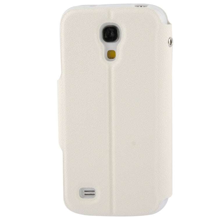 Pebble Texture Leather Case with Call Display ID & Holder for Galaxy S IV mini / i9190(White)
