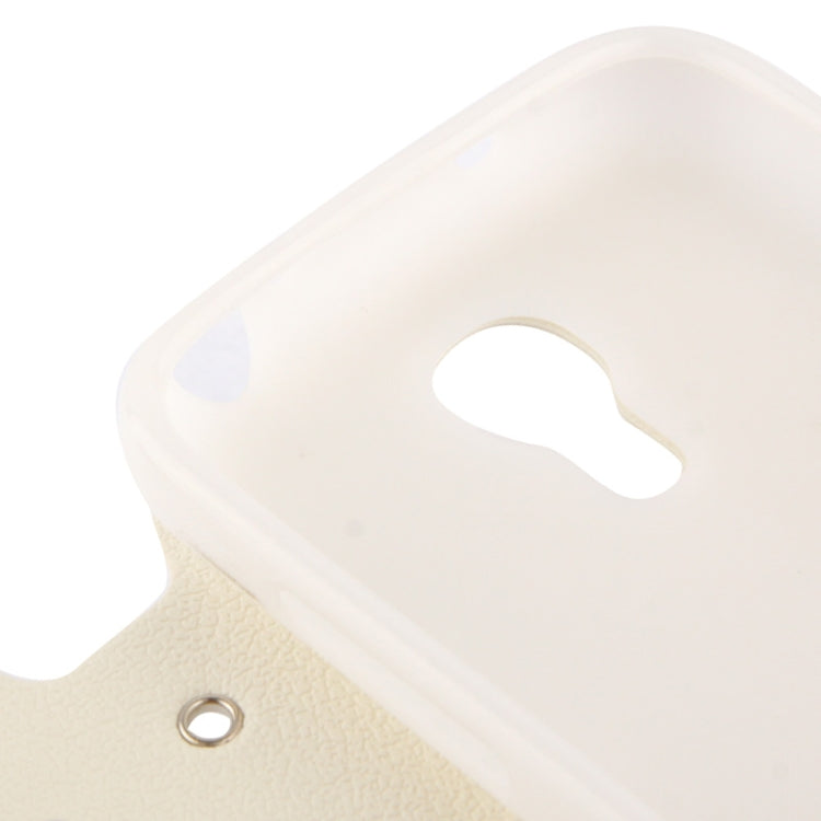 Pebble Texture Leather Case with Call Display ID & Holder for Galaxy S IV mini / i9190(White)