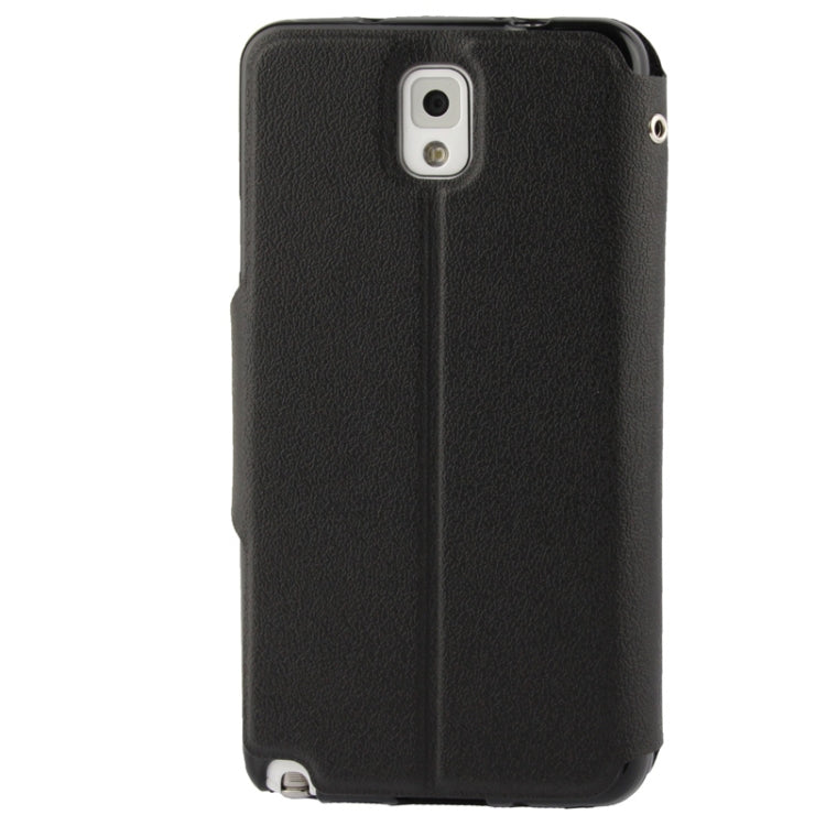 Pebble Texture Leather Case with Call Display ID & Holder for Galaxy Note III / N9000