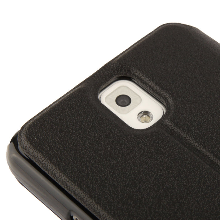 Pebble Texture Leather Case with Call Display ID & Holder for Galaxy Note III / N9000