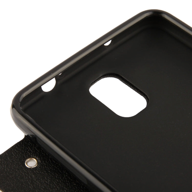 Pebble Texture Leather Case with Call Display ID & Holder for Galaxy Note III / N9000