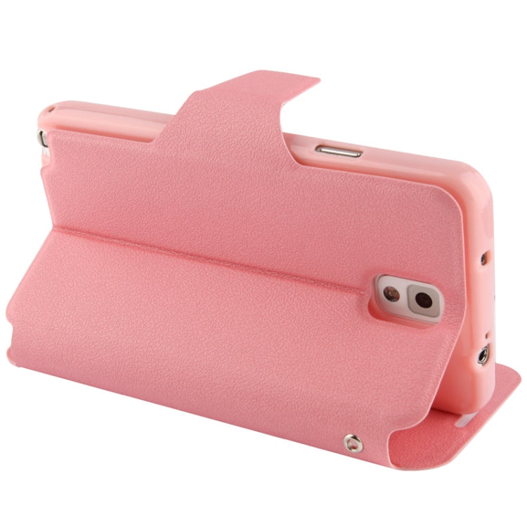 Pebble Texture Leather Case with Call Display ID & Holder for Galaxy Note III / N9000