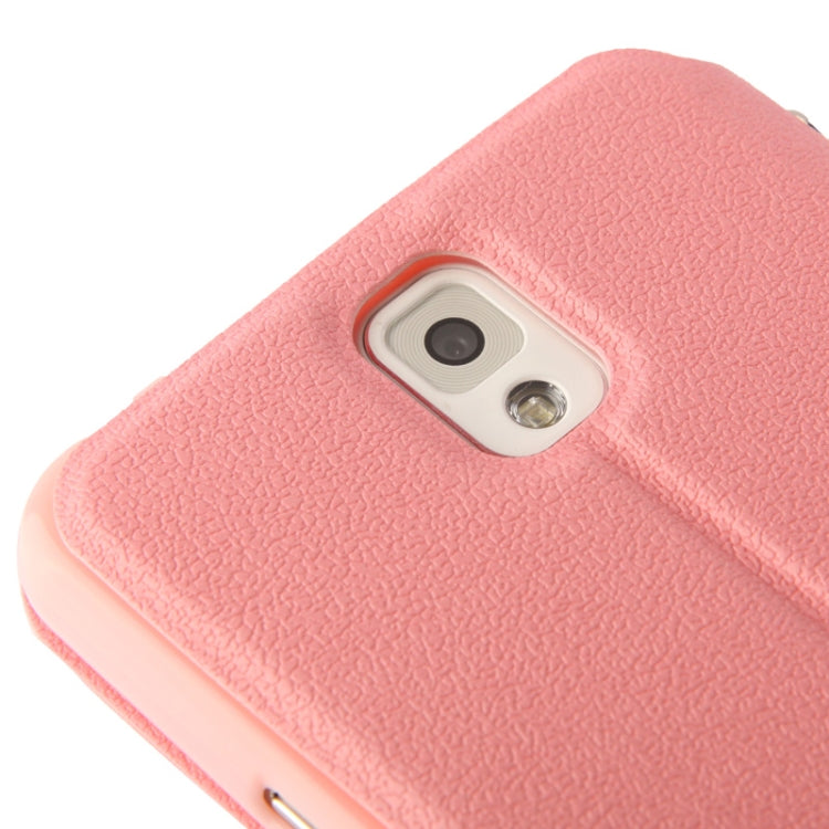 Pebble Texture Leather Case with Call Display ID & Holder for Galaxy Note III / N9000