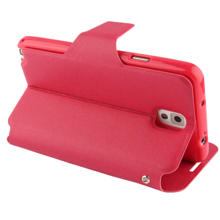 Pebble Texture Leather Case with Call Display ID & Holder for Galaxy Note III / N9000