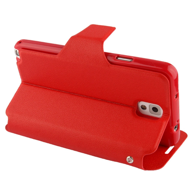 Pebble Texture Leather Case with Call Display ID & Holder for Galaxy Note III / N9000