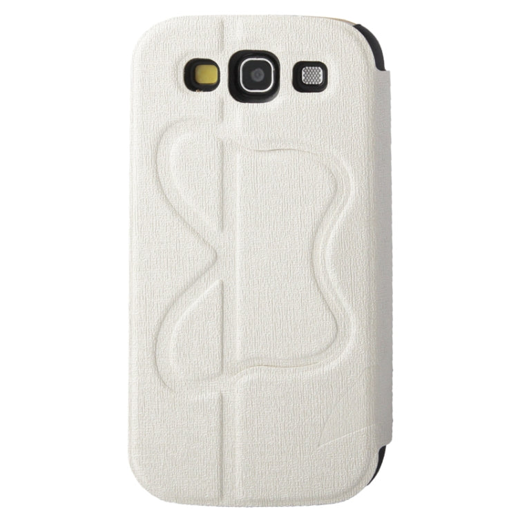 Oracle Texture Embossing Pattern Leather Case with Credit Card Slots & Butterfly Holder for Galaxy S III / i9300(White)