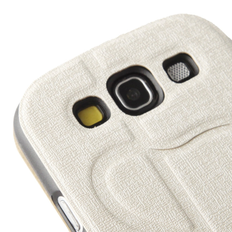 Oracle Texture Embossing Pattern Leather Case with Credit Card Slots & Butterfly Holder for Galaxy S III / i9300(White)