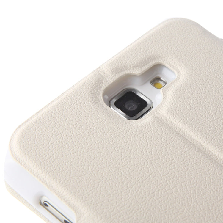 Pebble Texture Leather Case with Call Display ID & Holder for Galaxy Note / i9220 / N7000(White)