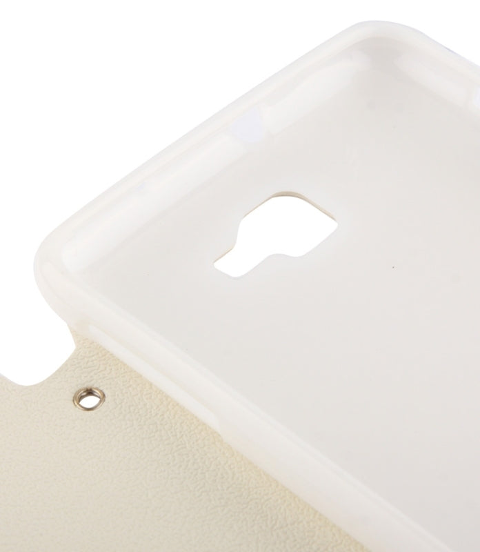 Pebble Texture Leather Case with Call Display ID & Holder for Galaxy Note / i9220 / N7000(White)