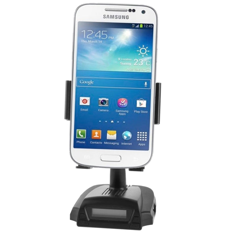 Smart Stand, Support Charge / Handsfree / FM Transmitter / TF Card / 360 Degree Rotation, Width: 56-84mm, For iPhone, Galaxy, Huawei, Xiaomi, Lenovo, Sony, LG, HTC and Other Smartphones(Black)