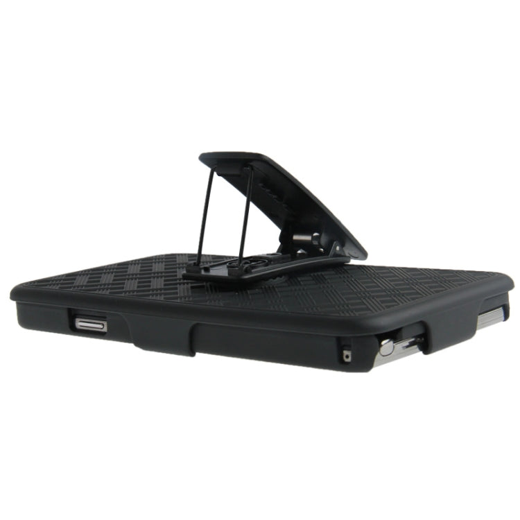 180 Degree Rotation Plastic Case + Plastic Back Cover with Belt Clip Stand for Galaxy Note III / N9000 (Black)